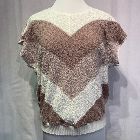 Centennial Knits Ltd vintage 80s Chevron short sleeve dolman sweater ***medium - Picture 6 of 10